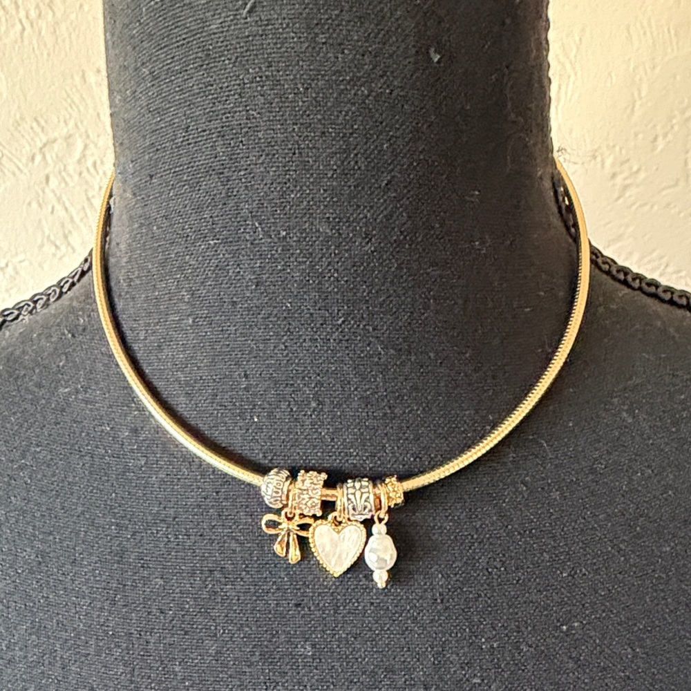 NWT DANGLY CHARM Elegant Gold Charm Necklace
